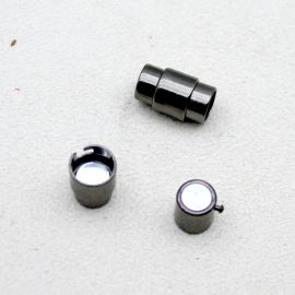 Fecho Imã de Metal / 18x11mm - com Trava (unidade)-Grafite