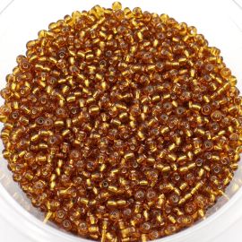 Miçangão Preciosa (6/0) / Transparente com o Miolo Prata (10 gramas)