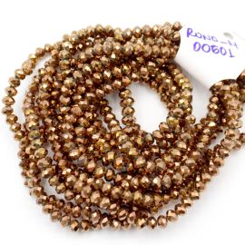 Rondela de Vidro 6mm / Metalizada (1 Fio)