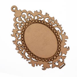 Peça de MDF / 18x27.5cm - (Grande) - Medalhão para Escapulário - (UNIDADE)