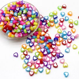 Mix Multicolorido / 7x8mm - Coração (10 gramas)