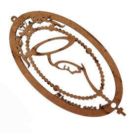 Terço de MDF / 27,8x14,3cm - "Abençoe Este Lar" (UNIDADE)