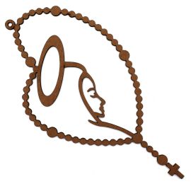 Peça de MDF / 27,7x14cm - (Médio) - Terço Coração - (UNIDADE)