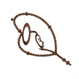 Peça de MDF / Terço Coração (Pequeno) 18,5x9,5cm