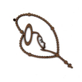 Peça de MDF / Terço Coração (PP) 11,3x5,7cm