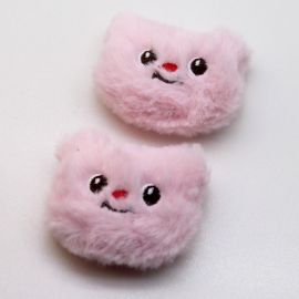 Aplique de Pelúcia / 54x70mm - Urso Rosa (unidade)