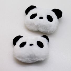 Aplique de Pelúcia / 53x60mm - Urso Panda (unidade)