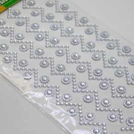 Aplique Adesivo / Flor - Strass  (1 CARTELA) - Transparente