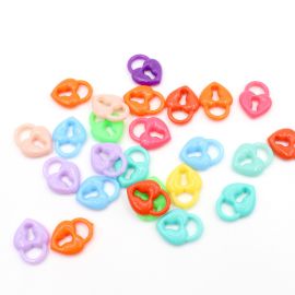 Mix Multicolorido / 19X15mm - Pingente Leitoso - Cadeado Coração (20 gramas)