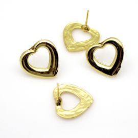 Pino de Metal / 18x18mm - Coração Vazado (1 par)