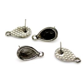 Pino de Metal / 20x12mm - Gota (1 par)-Níquel