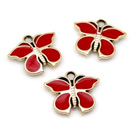 Pingente de ABS Resinado / 22X26mm - Borboleta - Dourado (unidade)