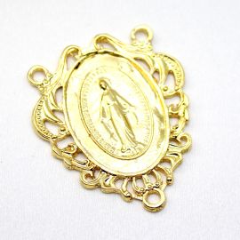 Salve Rainha de Metal / 47x39mm - N.Senhora das Graças (unidade) - Dourado