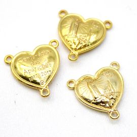 Salve Rainha de Metal / 22x22mm - N.Senhora de Fátima (unidade) -Dourado