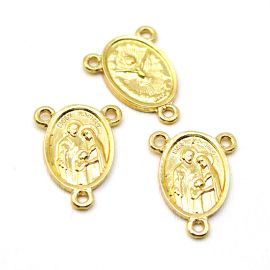 Salve Rainha de Metal / 24x19mm - Sagrada Família (unidade) - Dourado