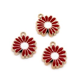 Pingente de ABS Resinado / 20mm - Flor (unidade) - Vermelho