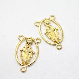 Salve Rainha de Metal / 28x17mm - N.Senhora das Graças (unidade) - Dourado