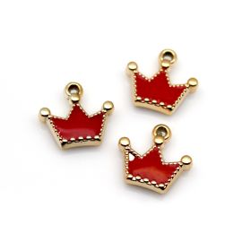 Pingente de ABS Resinado / 17X19mm - Coroa - Dourado (unidade)