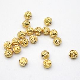 Entremeio de Metal / 8mm - Rosa (unidade) - Dourado 