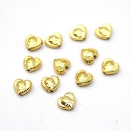 Entremeio de Metal / 8x9mm - Coração (unidade) - Dourado 