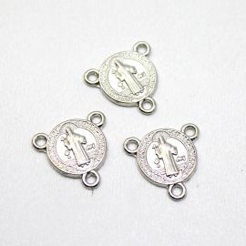 Salve Rainha de Metal / 16x16mm - São Bento (unidade) - Níquel