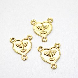 Salve Rainha de Metal / 19x16mm - Pomba da Paz (unidade) - Dourado