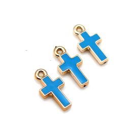 Crucifixo de ABS Dourado / 22x11mm - Esmaltado (unidade)