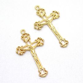 Crucifixo de Metal / 41x23mm - (unidade)-Dourado