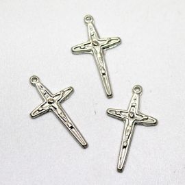 Crucifixo de Metal / 33x18mm - (unidade) - Níquel