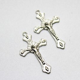 Crucifixo de Metal / 38x22mm - (unidade)-Níquel