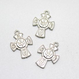 Cruz de Metal / 23x17mm - Pomba da Paz (unidade)-Níquel