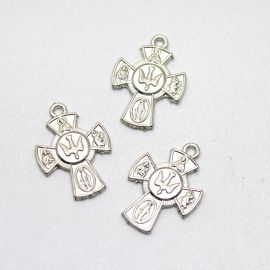 Cruz de Metal / 23x17mm - Pomba da Paz (unidade)