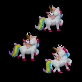 Pingente de Resina / 28x30mm - Unicórnio (unidade)