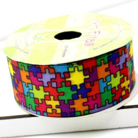 Fita de Gorgorão N°09 / 38mm - Autismo (1 metro)