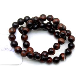 Fio de Pedra Natural / 8mm - Bola - Olho de Boi (Aprox.: 47 unidades) 