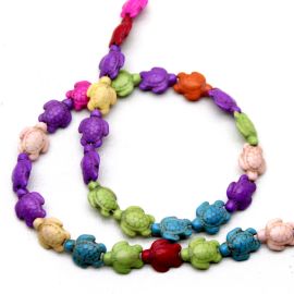 Pedra Howlita / 14x11mm - Tartaruga (1 FIO) 