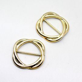 Entremeio de Passador - ABS / 46x46mm - Entrelaçado (unidade) - Dourado 