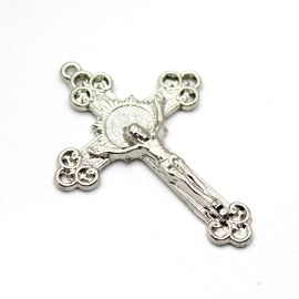 Crucifixo de Metal / 57x40mm - Cristo (Unidade)-Níquel