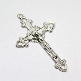Crucifixo de Metal / 63x39mm - Cristo (Unidade)-Níquel