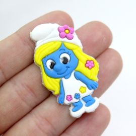 Aplique Emborrachado / 44x25mm - Smurf - Smurfette (unidade)