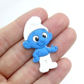 Aplique Emborrachado / 44x25mm - Smurf - (unidade)