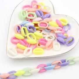 Mix Multicolorido / 1x1,5cm - Mini Elo Oval (20 gramas)