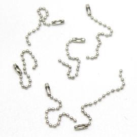Corrente de Bolinha com Fecho / 7cm (unidade) -Níquel