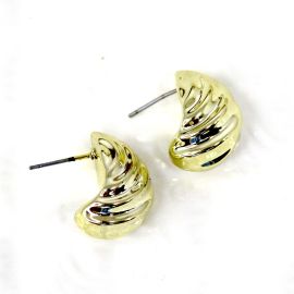 Pino de Plástico ABS / 21mm - Argola com Detalhe (1 par) - Dourado 