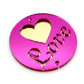 Pingente de Acrílico / 6cm - Dois Furos - Love (1 kit) 