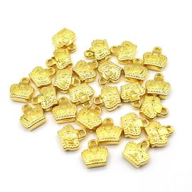 Pingente de Plástico ABS / 16X15mm - Coroa (10 gramas) - Dourado
