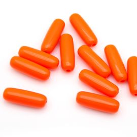 Conta Plástica Leitosa / 27x10mm - Cano (10 gramas)