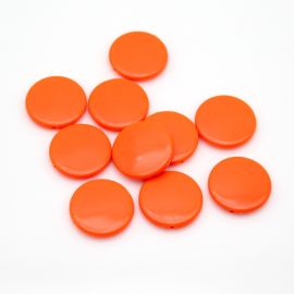 Conta Plástica Leitosa / 25mm - Pastilha - Redonda Achatada (10 gramas)
