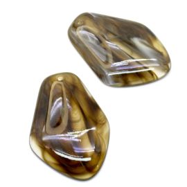 Pingente de Resina Mesclada / 81X56mm - (unidade)-Fumê