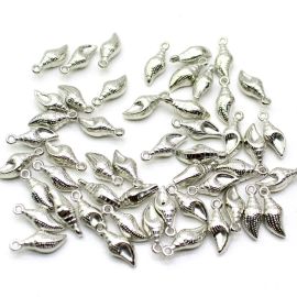 Pingente em ABS / 24x6mm - Sereismo - Caramujo (10 gramas) - Níquel